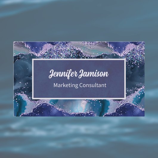 Carte De Visite Ocean Faux Parties scintillant violet bleu lavande