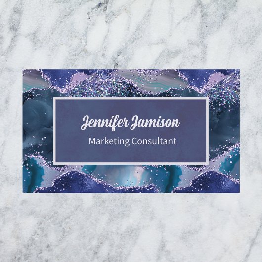 Carte De Visite Ocean Faux Parties scintillant violet bleu lavande