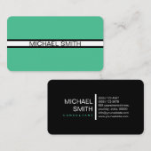 Carte De Visite Ocean Green Professional Blanc Noir (Devant / Derrière)