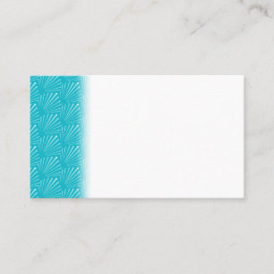 Carte De Visite Océan Pastel Bleu Silhouette de Coquillage Lignes
