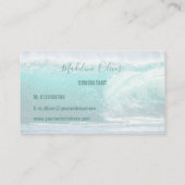 Carte De Visite Ocean Sea Blue Waves Beach Aqua Modern White (Dos)