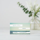 Carte De Visite Ocean Sea Blue Waves Beach Moderne Blanc (Debout devant)