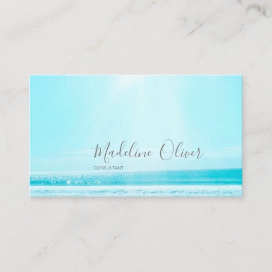 Carte De Visite Ocean Sea Travel Blue Silver Modern Professional (Devant)