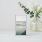 Carte De Visite Ocean Shoreline Luxury Monogram Feminine Photo (Debout devant)