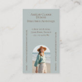 Carte De Visite Ocean Shoreline Luxury Monogram Feminine Photo (Dos)