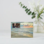 Carte De Visite Ocean Sunset 0735 QR Code Hello Calling Card (Debout devant)