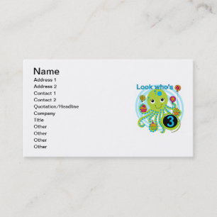 Carte De Visite Octopus 3e anniversaire T-shirts et cadeaux