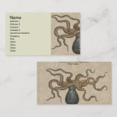 Carte De Visite Octopus Kraken Illustration Vintage (Devant / Derrière)