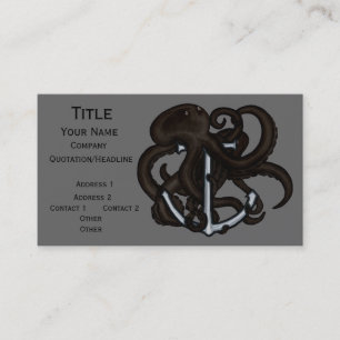 Carte De Visite Octopus noir sur Ancre