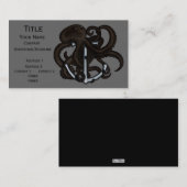 Carte De Visite Octopus noir sur l'Ancre (Devant / Derrière)