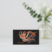 Carte De Visite Octopus Orange Mandalla Bleu (Debout devant)