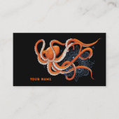 Carte De Visite Octopus Orange Mandalla Bleu (Devant)
