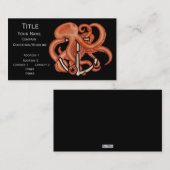 Carte De Visite Octopus orange sur l'Ancre (Devant / Derrière)