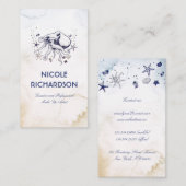 Carte De Visite Octopus - Sous la mer - Aquarelle marine (Devant / Derrière)