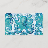 Carte De Visite Octopus Tentacles Marine Vie Océan Plage Nautique (Dos)