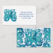 Carte De Visite Octopus Tentacles Marine Vie Océan Plage Nautique (Devant / Derrière)