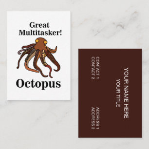 Carte De Visite Octopus Tentacles Multitasker Sea Creators Drôle