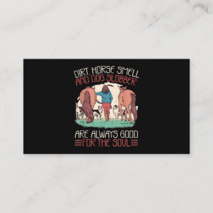 Carte De Visite Odeur de cheval et de chien Slobber Chevaux et Chi