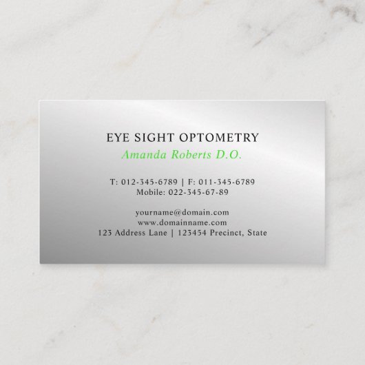 Carte De Visite Oeil (Dos)