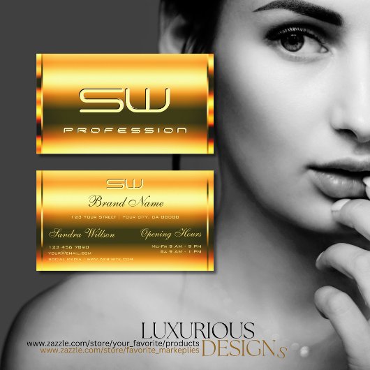 Carte De Visite OEil à l'oeil brillant chimmerge orange et monogra