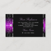 Carte De Visite Oeil Attraper Black Purple Ornate Bordures Ornat (Dos)