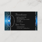 Carte De Visite Oeil attraper Turquoise noir frontières ornées ave (Dos)