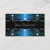 Carte De Visite Oeil attraper Turquoise noir frontières ornées ave (Devant)