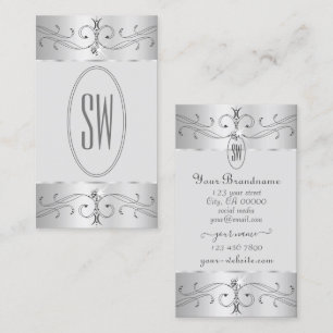 Carte De Visite Oeil Capture Argent Gris Ornat Ornat Initiales