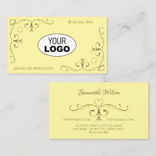 Carte De Visite Oeil Capture Gold Coins Ornate avec crème Logo (Devant / Derrière)