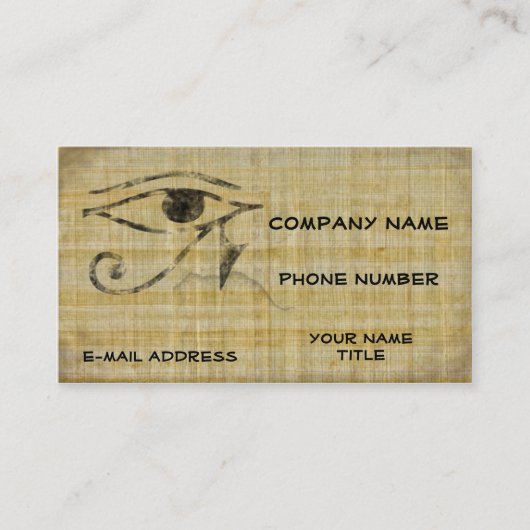Carte De Visite Oeil de Horus - papyrus (Devant)