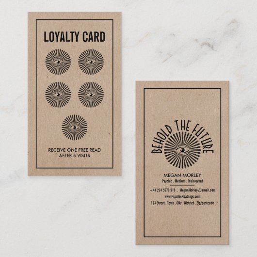 Carte De Visite OEil de la Providence, Lecture Psychique Loyauté (Devant / Derrière)