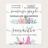 Carte De Visite Oeil de l'aquarelle rose à la menthe (Extérieur déplié)