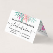 Carte De Visite Oeil de l'aquarelle rose à la menthe (Dos)