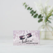 Carte De Visite Oeil de maquillage de luxe Glittery lashes calligr (Debout devant)