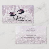 Carte De Visite Oeil de maquillage de luxe Glittery lashes calligr (Devant / Derrière)