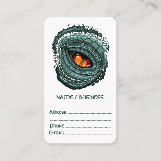 Carte De Visite Œil de prédateur reptile primal (Devant)