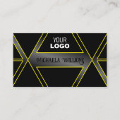 Carte De Visite Oeil qui frappe noir et jaune flashy avec logo (Devant)