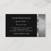 Carte De Visite Oeil qui frappe Parties scintillant d'argent noir  (Dos)