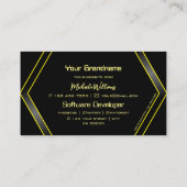 Carte De Visite Oeil qui s'attrape noir et jaune Flashy géométriqu (Dos)