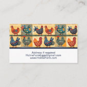 Carte De Visite Œuf de poule d'art folklorique joyeux (Dos)