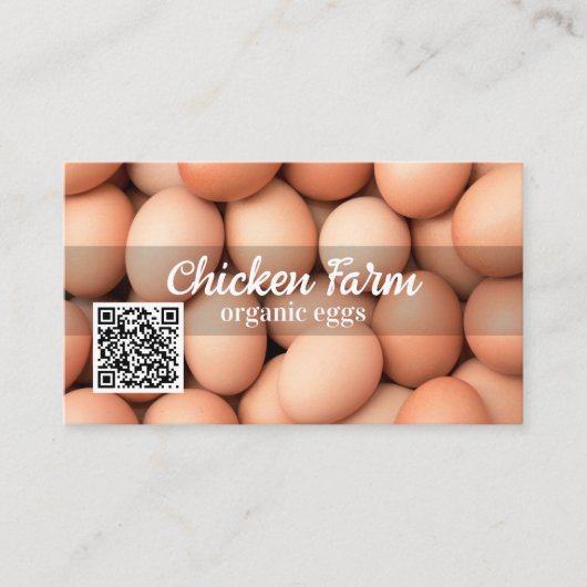 Carte De Visite OEufs biologiques Code QR (Devant)