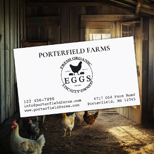 Carte De Visite Oeufs de ferme bio Noir sur blanc