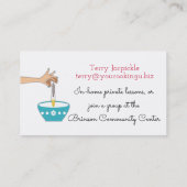 Carte De Visite Oeufs de fissuration de femme de cuisson blonde de (Dos)