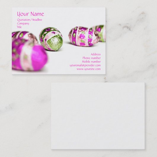 Carte De Visite Oeufs de pâques (Devant / Derrière)