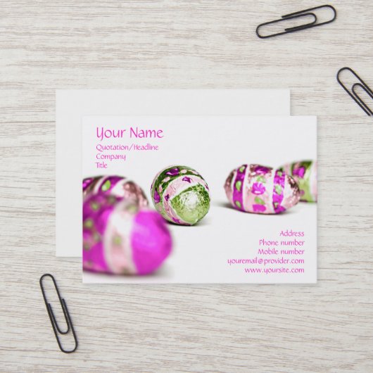 Carte De Visite Oeufs de pâques (Devant/Arrière en situation)