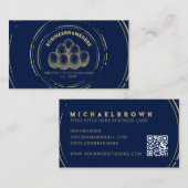 Carte De Visite OEufs de poulet de la Marine noire Code QR (Devant / Derrière)