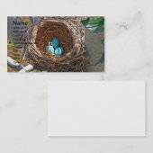 Carte De Visite Oeufs de Robin dans un nid d'arbre de jardin (Devant / Derrière)