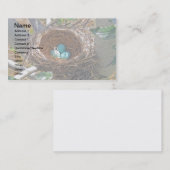 Carte De Visite Oeufs de Robin dans un nid d'arbre de jardin (Devant / Derrière)