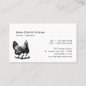 Carte De Visite OEufs frais de ferme professionnels oeuf de poulet (Dos)