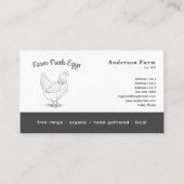 Carte De Visite Oeufs frais de ferme simples avec Hen (Devant)